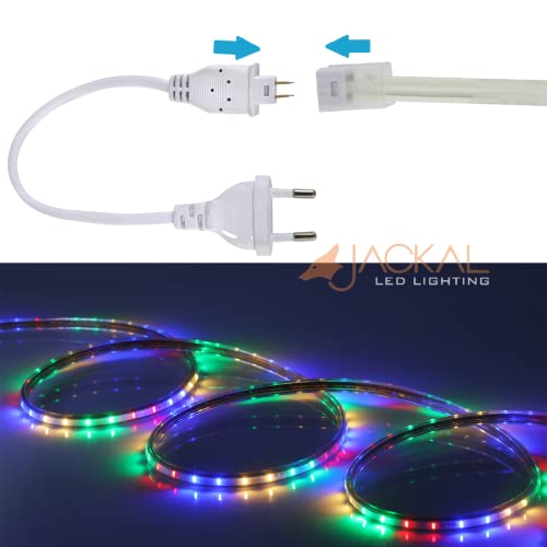 Image of JACKAL 45 Meter Multicolour Diwali Outdoor /Indoor LED Rope Light Pipe Light with Short Circuit Resistant Connector | Perfect for Home Ceiling, Functions, Christmas & Office Decor (6 Months Warranty)