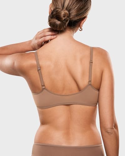Image of INLYRIC Women's Front Closure Mesh Bra No Padding Demi