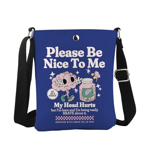 WCGXKO Migraine Survivor Gift Migraine Brain Inspired Crossbody Bag Chronic Illness Headache Survivor Gift