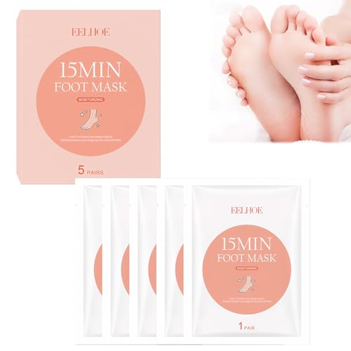 5 paia di maschera, maschera idratante per piedi, per piedi secchi, screpolati, per la cura dei piedi, per uomini e donne