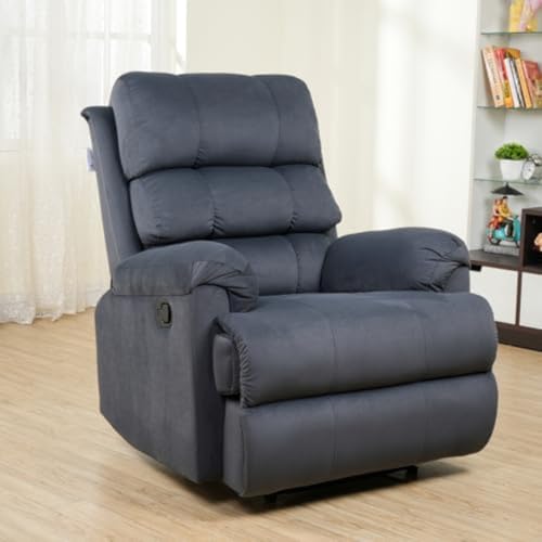 Image of 1 Seater Sofa Chair | Rocking & Revolving Motorized Recliner Lounge Chairs for Living Room Bedroom (Rocking and Revolving Manual, Hush Puffy-MN-RRR-Dark Grey)