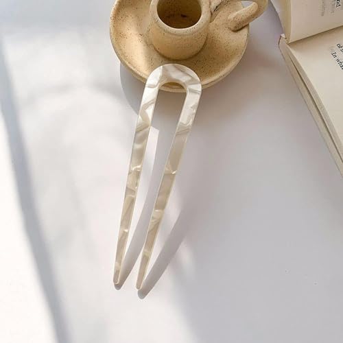 Elegant Vintage Hairstyle Tools Girls Simple Bun Maker U-Shaped Hairpin Checkerboard Hair Stick Korean Style Headwear Hair Styling Pins