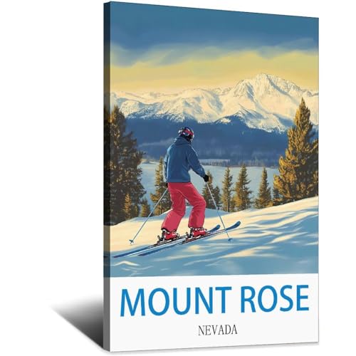 Poster de voyage vintage Mount Rose Nevada affiche décoration murale rétro américaine 50x75