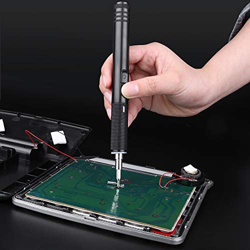 Electop Electric Rechargeable Screwdriver, Portable USB Power Supply Cordless Screw Driver, 21 Precision Bits /3 LED Lights/Magnetic Carry Case/Quick Change Chuck for Telephone, Watch, Camera etc.