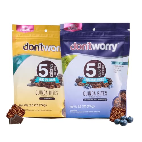 Don't Worry Quinoa Organic Bites, Chocolate & Blueberry, Healthy Snacks - image 1