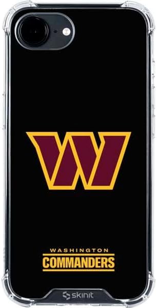Skinit Clear Phone Case Compatible with iPhone 16e - Officially Licensed NFL Washington Commanders Black Background Design