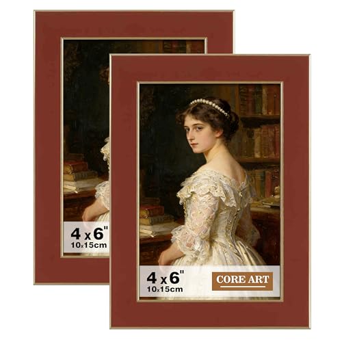 CORE ART 4x6 Brown Picture Frame, 2 Pack, HD Plexiglass