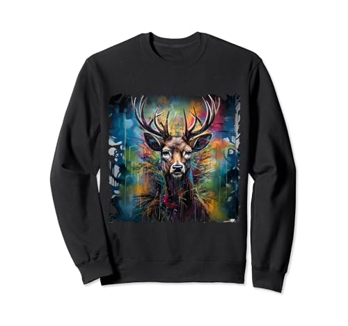 Tee-shirt tête de cerf costume traditionnel & costume traditionnel Motif cerf Sweatshirt