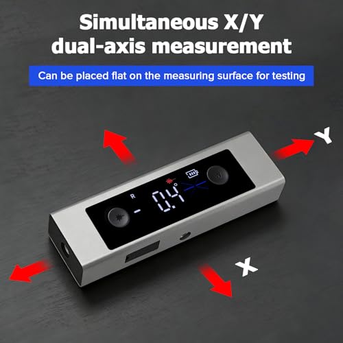 Digitale Wasserwaage, Digitaler Winkelmesser mit Dual-LCD Display, 4 * 90° magnetischer digitaler winkelmesser, Type-C Schnittstelle, Dual Axis Level Box für Holzarbeiten, Bau, Dekoration, DIY