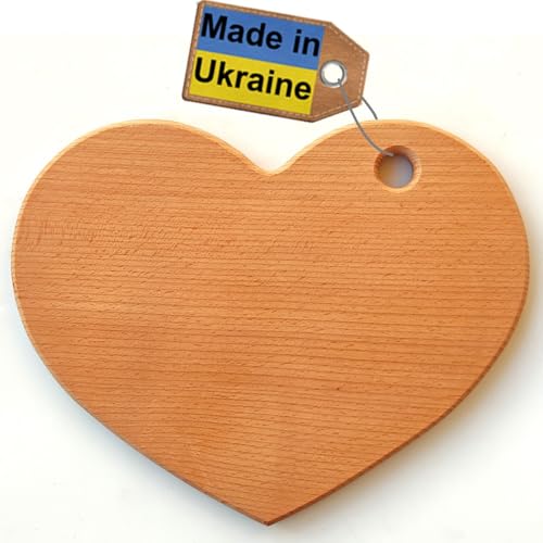 ECOSALL Heart Shaped Cutting Board 11” x 9” – Solid Wood Decorative Cutting Board and Serving Board for Cheese, Bread, Snacks – Special Wedding Gift, Valentines, Mother’s Day and Anniversary Present
