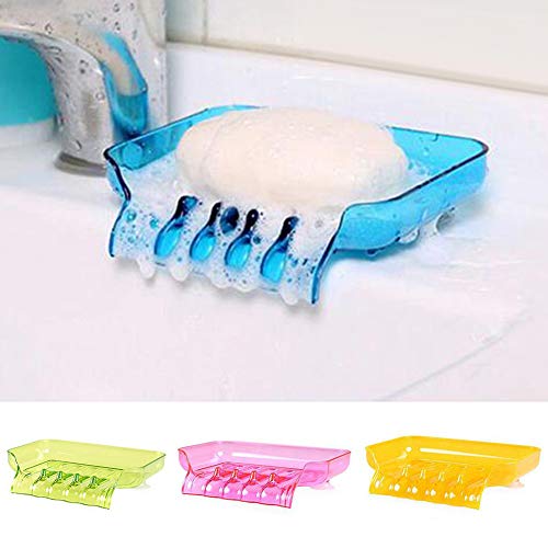 Colorido Soap Box, Creative Novelty Portable Anti-Slip Kitchen Basin Sink Soap Dish Tray Water Draining Holder Suction Cup Bathroom Box #TOP1