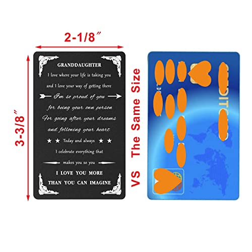 Levole Granddaughter Wallet Card - I Love You Granddaughter Engraved Gift for Birthday, Graduation, Christmas, Valentines2