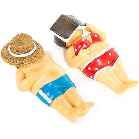Figuritas Decorativas graciosas Pareja de Jubilados en la Playa Cover