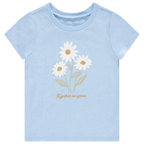 Image of BTween Girls 4 Piece Tops Fashionable Short Sleeve T-Shirt Casual Daily Shirt for Kids Assorted Colors