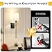 24.8 Inch Black Battery Operated Wall Sconces Set of 2, Rechargeable Wireless Wall Lights with Remote & White Fabric Shade, Indoor Not Hardwired Dimmable Wall Lamps for Bedroom, 2 Bulbs Included