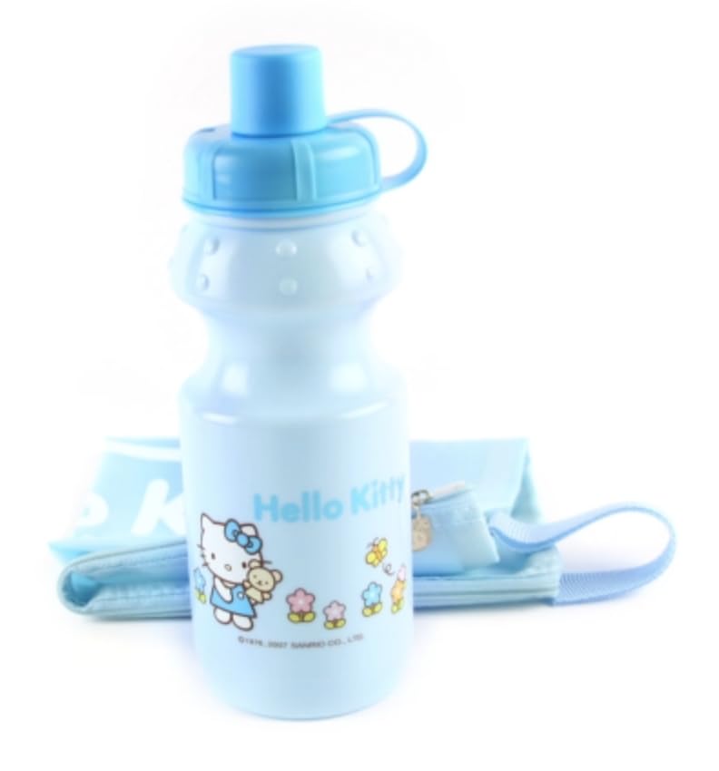 Bandal & Neoul Kitty's Sky Blue Water Bottle With Pouch - Officially Licensed Hello Kitty Accessory