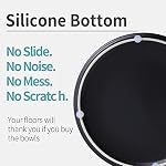 Black Dog Bowl Ceramic for Medium Large Breed, Heavy Weighted Dog Food Water Feeder Dish, Non - Slip Modern Cute Extra Big Porcelain 8 in Pet Bowl Maze - Image 4