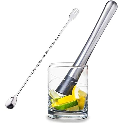Techson - Juego de herramientas de barra de acero inoxidable 304 y cuchara para cócteles Cover