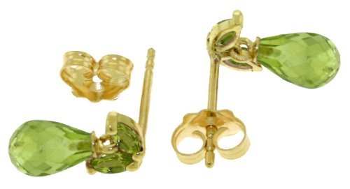 Galaxy Gold GG 14k Solid Gold Peridot Stud Earrings2