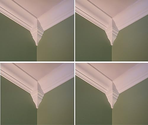 Package of 4 Crown Molding Corner Inside Block Fits 3-3