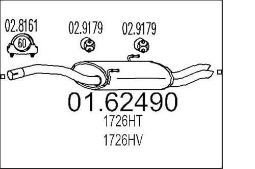 MTS Silencieux arrière Pot d'Échappement 01.62490