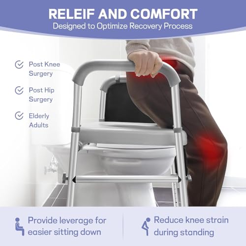 Image of iDream Raised Toilet Seat with Handles - Padded, Adjustable Height & Width, Heavy Duty 160kg Support, Fits All Toilets, Ideal for Seniors, Bariatric, Handicap, and Post-Surgery Use