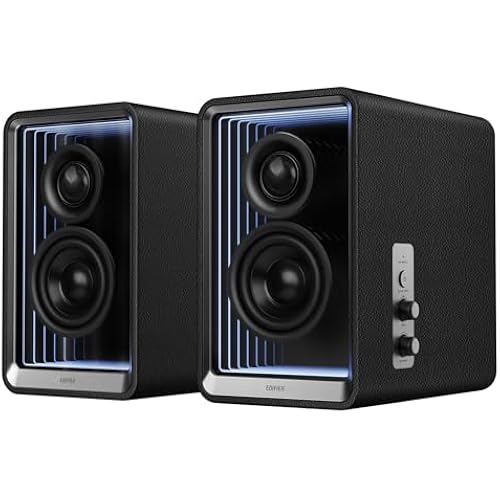 Edifier QR65 Active Monitor Speakers with 65W GaN Fast Charger Function, 70W RMS Bluetooth Computer Speaker with Hi-Res 24bit Wireless Audio, Subwoofer Out and Light Effects (Black)
