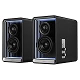 Edifier QR65 Active Monitor Speakers with 65W GaN Fast Charger Function, 70W RMS Bluetooth Computer Speaker with Hi-Res 24bit Wireless Audio, Subwoofer Out and Light Effects (Black)