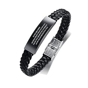 to My Brother Gift Bracelet Inspirational Message Engraved Stainless Steel with Braided Leather Bracelet for Mens Always Remember You are Braver Than You Beleive Engraved Adjustable