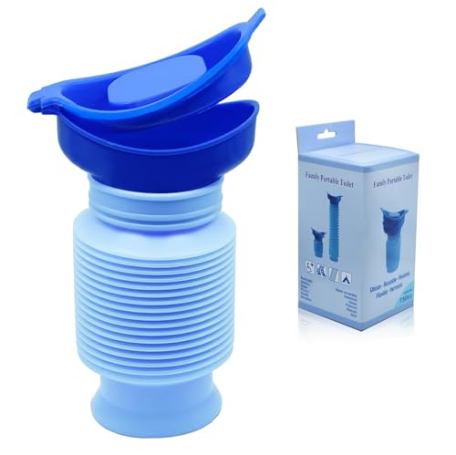 750ML Emergency Urinal, Pedestal Urinal, Pocket Toilet for Men Women, Pee Bottles with Sealed Lid Collapsible Portable Urinals for Camping Travel Car Traffic