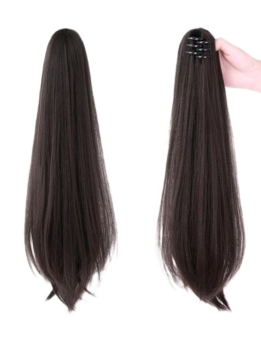 Hair Extension Clutcher for Women Korean Style Fancy Hairpiece Curly Clip Hair Extension Black 1 Free Size-image-22