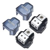 RECOIL SDB12P Mini-Stromverteilerblock 2-Wege 2er-Pack, je 1x Eingang 25/10 mm² (4/8 AWG) / 2X Ausgang 10/6 mm² (8/10 AWG), für Auto-Audio, Verstärker & Splitter