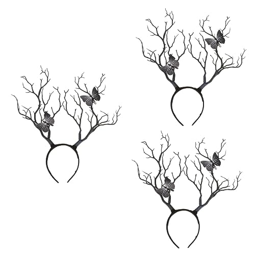 Branches de cerf Halloween noires Healeved serre-tête stable pour costume et cosplay adulte