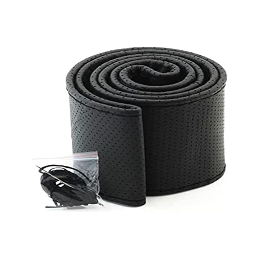 Angelo Caro(TM) DIY Fundas para volante con Agujas e hilo Color Negro