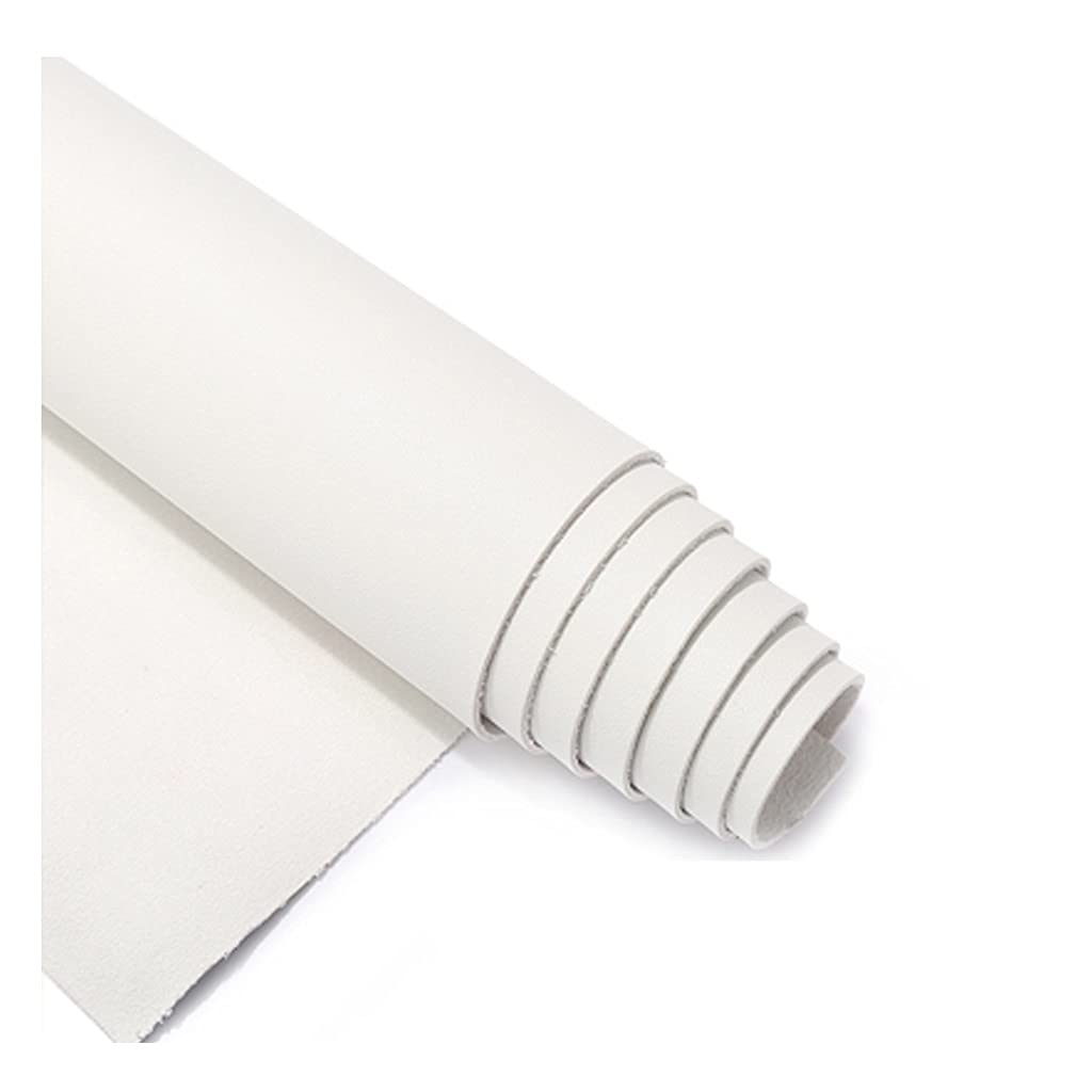 Rotolo di tessuto in pelle Ecopelle Rettangolo di qualità premium Tessuto in ecopelle resistente Tessuto resistente e durevole per tappezzeria, al metro - Larghezza 138 cm(White,1.38X2m)