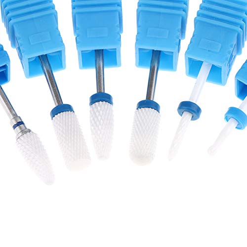 gazechimp Brocas De Unhas De Cerâmica Set 6pcs Arquivo De Unhas De Cutícula Bit Manicure