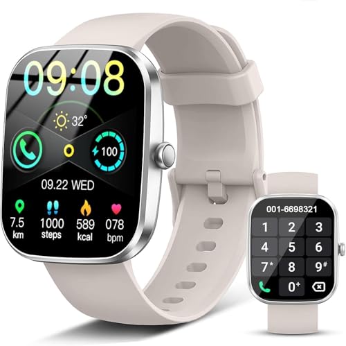 Image of Smart Watch for Men Women, 2026 New Smartwatch(Answer /Make Call) , 1.91 inch Fitness Watch with 120+ Sport Modes, Fitness Tracke with Pedometer /Sleep Monitor /Heart Rate /IP68, for Android /iPhone White