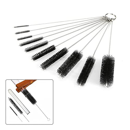 Cleaning Brush Kitchen Cleaning Brushes 10Pcs Nylon Bottle Straw Household Cleaning Brush Set Bristle Kit Tube Bottle Straw Washing Cleaner Clean And Durable (Color : 10Pcs Black) #TOP2