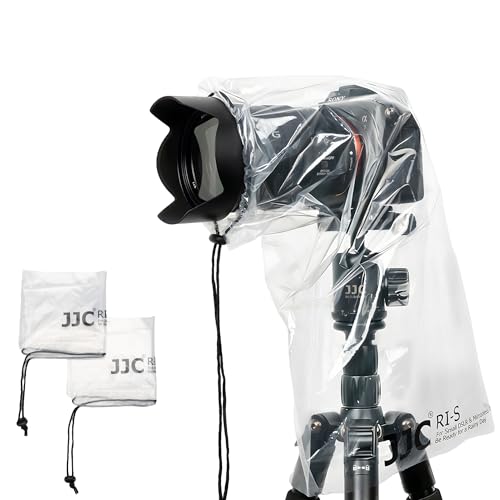 JJC RI-S Lot de 2 Housses de Pluie jetables pour Appareil Photo Reflex numérique sans Miroir Transparent
