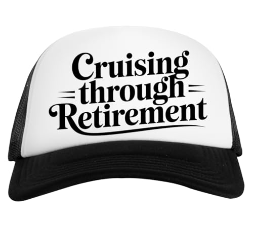 Cruising Through Retirement Berretto da Baseball Unisex Ragazzi Nero Bianco Baseball cap Kids White Black