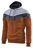 Mooncolour Mens Novelty Color Block Hoodies Cozy Sport Outwear