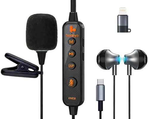 Portable Sound Card Karaoke Headset with in-Ear Monitoring, Voice Changer, Built-in Sound Card, Portable Karaoke Microphone & Headphones, Type C Bluetooth Wired Earbuds for Live Stream/Karaoke/Gaming