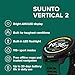 SUUNTO Vertical 2 GPS Sport Watch with 1.5” AMOLED Touchscreen, Pine Green & SUUNTO 22 ATH6 Silicone Strap All Black S+M