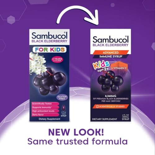 Sambucol Black Elderberry Syrup for Kids - Kids Elderberry Syrup, Added Vitamin C, Black Elderberry Syrup for Kids, Sambucus Elderberry Kids Syrup For Immune Support, Delicious Berry Taste - 4 Fl Oz - Thumbnail 3