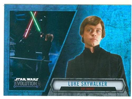 Luke Skywalker trading card Star Wars Evolution 2016 Topps #32 Refractor Return Jedi Mark Hamill Darth Vader fight