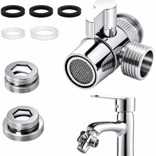 G1/2 Valve Inverseur de Douche 3 Voies avec Adaptateur M22-M24/ M28