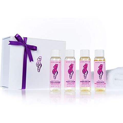 Motherlylove PREGNANCY ESSENTIALS Gift Box|100% Natural & Vegan: Massage Oil, Perineum Massage Oil, Foot Massage Oil & Stretchmark Oil| Made in UK Cover
