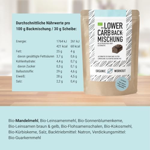 Miniatura 2 de Paleo-Backmig Pack De 3 Orgánico Alternativa De Pan Sin Gluten Bajo En Carbohidratos Pan De Proteínas Clean Eating Fitness Sin Levadura Sin Cereales, Organic Workout 3, Low Carb