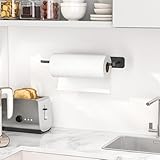 Paper Towel Holder Under Cabinet - Self-Adhesive or Drilling - Black Upgraded Aluminum Paper Towel Rack - Paper Towel Holder Wall Mount - Suitable for Kitchen, Bathroom - Image 8