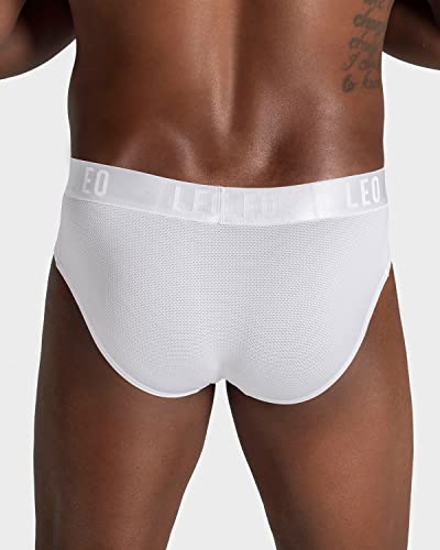 Leo Breathable Fast Drying Mens Underwear - Fittech Ultra-Light Briefs White #TOP2